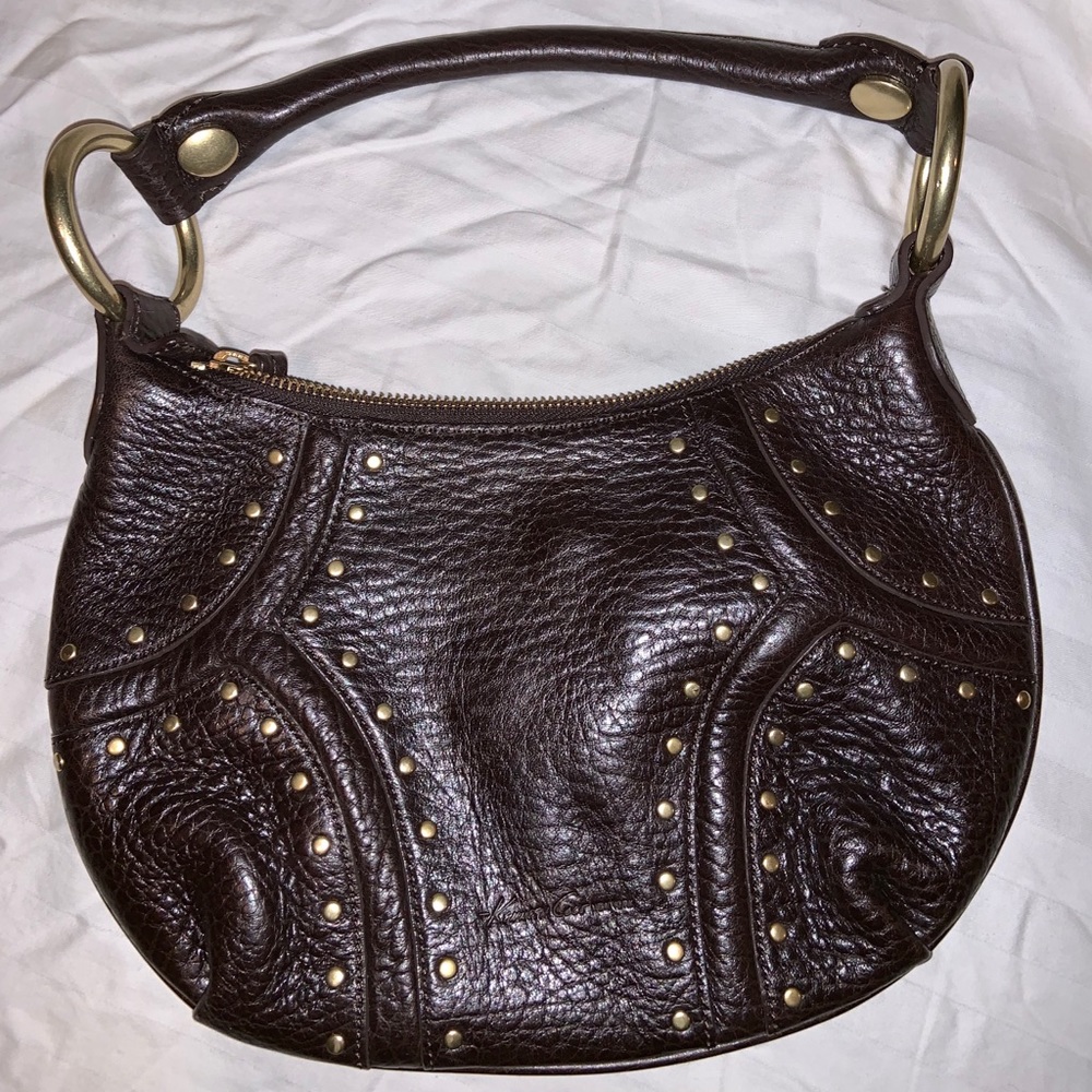 Kenneth Cole: NEW YORK. Brown & Gold Handbag.